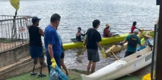 Voluntários fazem mutirão de limpeza no Lago Paranoá