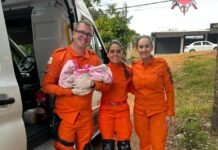 Bombeiros auxiliam parto emergencial e ajudam no nascimento de bebê em Taguatinga
