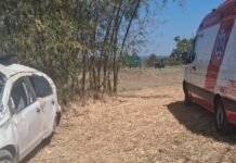 Condutora fica ferida após capotar carro no Lago Oeste
